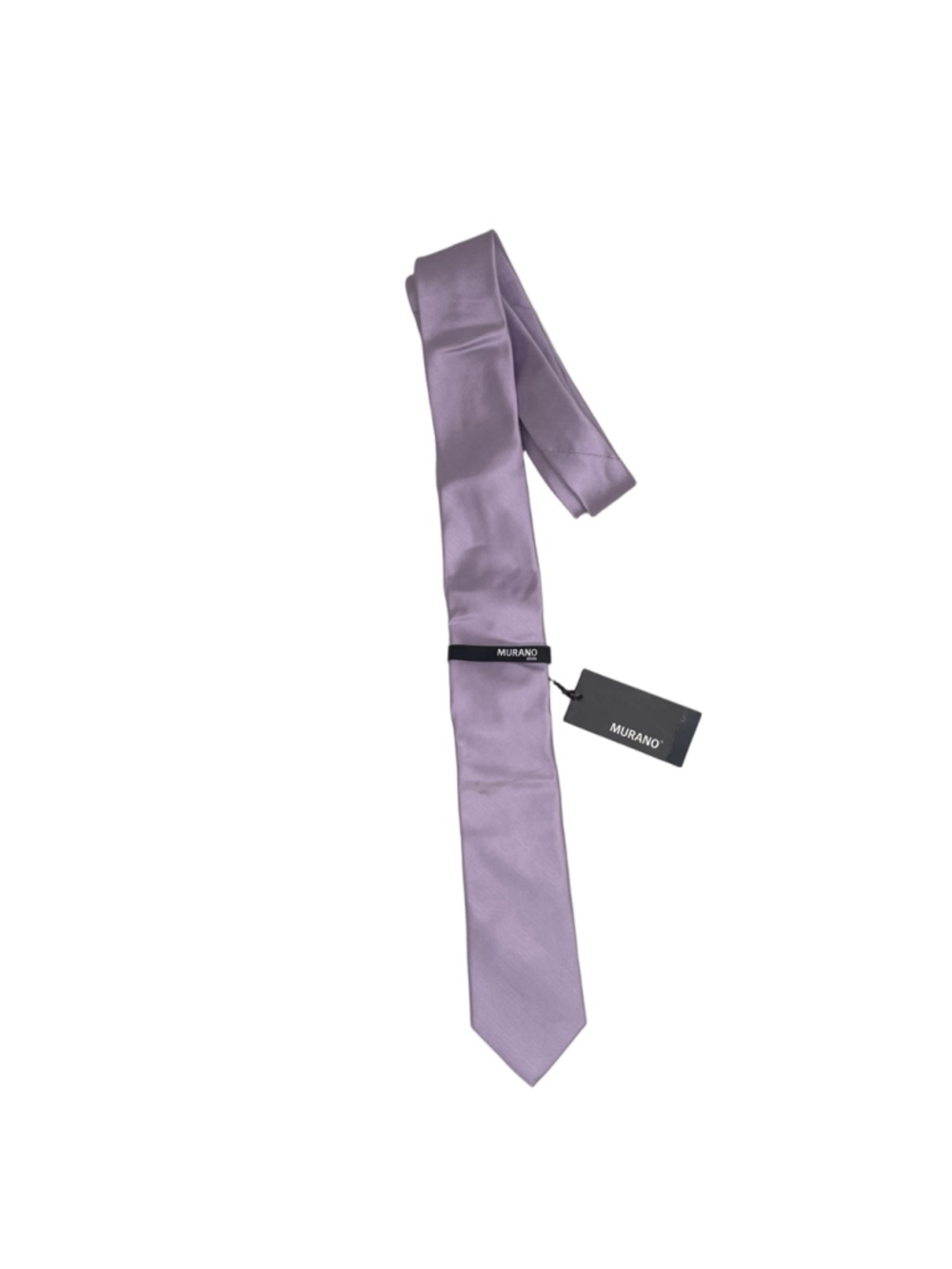 Murano Slim Lavender 100% Silk Tie NWT Solid Narrow Wedding Formal Men’s